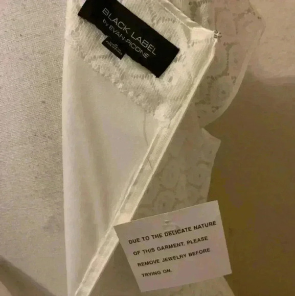 NWT Womens Sz 6 Black Label by Evan Picone White Lace Fit & Flare Dress no belt - Picture 8 of 9